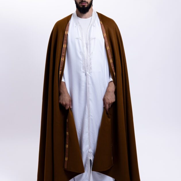 برنوس الكاشمير بني داكن