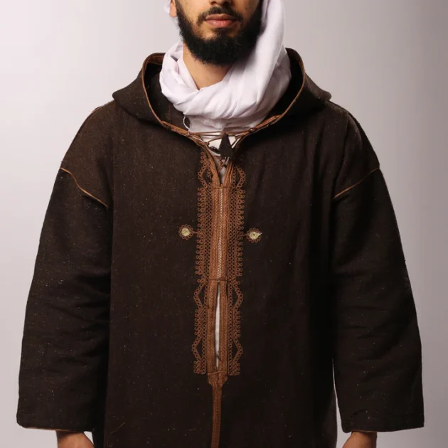 قشابية صوف الغنم – بني داكن